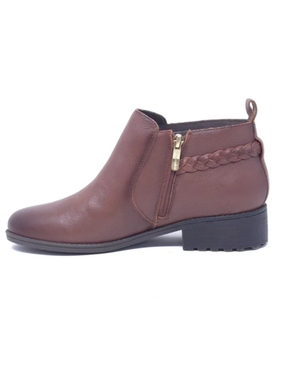 Easy Spirit Roslyn 210 Ankle Boots Brown Memory Foam Side Zip Size 11M